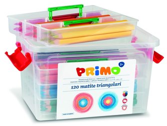 Pastelky trojboké PRIMO JUMBO, tuha Ø 5mm, 120ks (10 x 12 barev), PP box