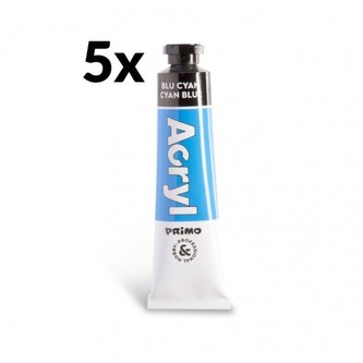 Akrylová barva PRIMO, 18ml, 5ks, sv. modrá, tuby