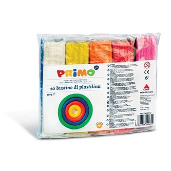 Plastelína PRIMO, sada 10 x 55g, mix barev, PP obal