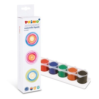 Akvarelové barvy PRIMO, sada 6 x 25ml, kelímky