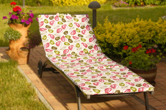 Polstr na plážové lehátko - potah na zip - lístky - 60x180 cm