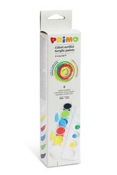 Akrylové barvy PRIMO, sada 6 x 25ml, paleta, kelímky