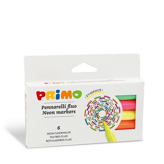 Fixy PRIMO FLUO, hrot 2mm, sada 6ks, papírový obal