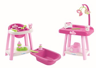 Nursery židlička, vanička a přebalovací pult pro panenky