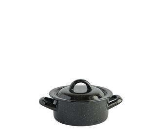 Kastrol s poklicí smalt černý 14 cm 0,8 L