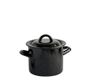 Hrnec s poklicí smalt černý 16 cm 2,5 L