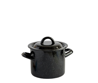 Hrnec s poklicí smalt černý 14 cm 1,5 L