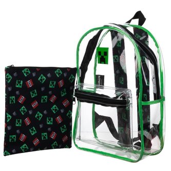 Průhledný batoh Minecraft: Creeper (objem 16 litrů|30 x 40 x 13 cm)