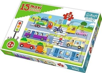 Puzzle 15 maxi Pojazdy miejskie TREFL