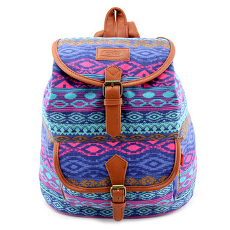 Batoh Target Barevné vzory, hnědá koženka Batoh Target Barevné vzory, hnědá koženka