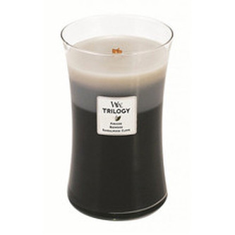 Svíčka Trilogy WoodWick Hřejivé dřevo, 609.5 g
