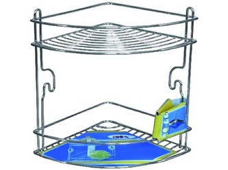polička rohová 2 patra STICK 20x20x26cm Cr 221922