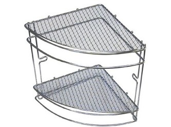 polička rohová (mřížky) 2 patra 20,5x20,5x26cm Cr 2960