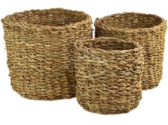 košík kulatý střední pr.21x18cm mořská tráva