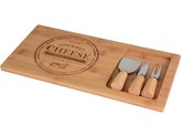 prkénko na sýr bambus sada 4díl.(prkénko 38x18,5x1,5cm, 2x nůž, 1x vidlička)