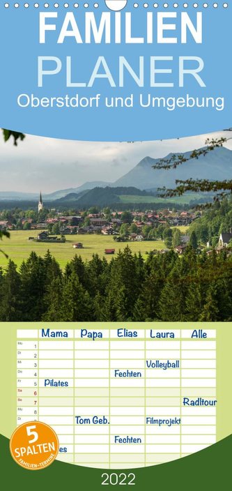 Oberstdorf und Umgebung - Familienplaner hoch (Wandkalender 2022 , 21 cm x 45 cm, hoch)
