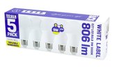TESLA LED žárovka BULB/ E27/ 9W/ 230V/ 806lm/ 3000K/ 5PACK/ teplá bílá