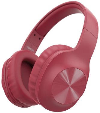 HAMA headset Calypso/ bezdrátová sluchátka + mikrofon/ uzavřená/ Bluetooth/ citlivost 100 dB/ červená