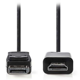 NEDIS kabel DisplayPort - HDMI/ zástrčka DisplayPort - konektor HDMI/ černý/ 2m