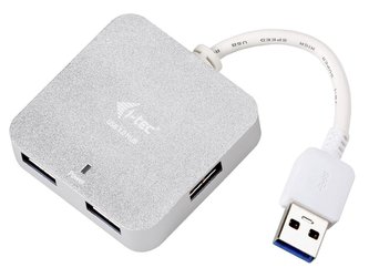 i-tec USB HUB METAL/ 4 porty/ USB 3.0/ pasivní/ kovový/ stříbrný