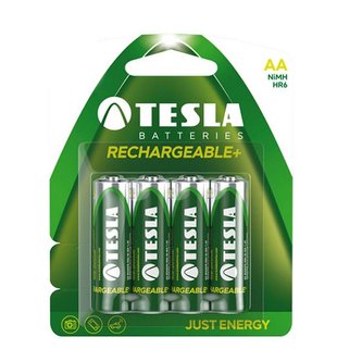 TESLA RECHARGEABLE+ nabíjecí baterie AA Ni-MH 2450mAh (HR06, tužková, blister) 4 ks (OLD design)