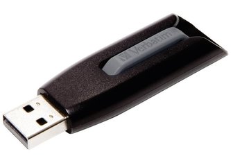 USB flash disk "V3", černá-šedá, 128GB, USB 3.0, 80/25 MB/sec, VERBATIM