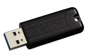 128GB USB Flash disk "PinStripe", USB 3.0, VERBATIM, černý