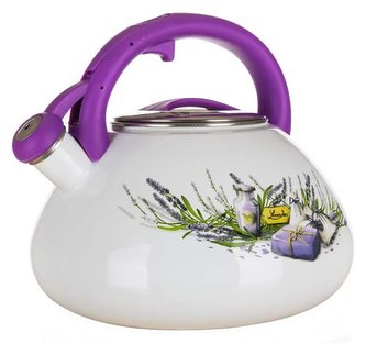 BANQUET konvice smaltovaná pískací LAVENDER 3 l, na indukci, plyn, sklokeramiku, elektřinu