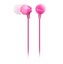 SONY headset do uší MDREX15APP/ sluchátka drátová + mikrofon/ 3,5mm jack/ citlivost 100 dB/mW/ růžová