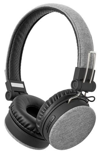 NEDIS sluchátka s látkovým povrchem/ vestavěný mikrofon/ na uši/ bezdrátová/ Bluetooth v5.0/ výdrž 18h/ šedé-černé