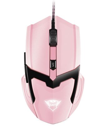Myš "GXT101D Gav", růžová, drátová, USB, optická, herní, TRUST