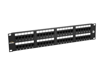 Solarix 19\" Patch panel 48 x RJ45 CAT5E UTP 150 MHz černý 2U,  SX48-5E-UTP-BK