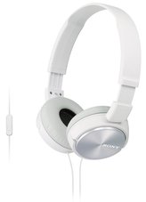 SONY headset náhlavní MDRZX310APW/ sluchátka drátová + mikrofon/ 3,5mm jack/ citlivost 98 dB/mW/ bílá