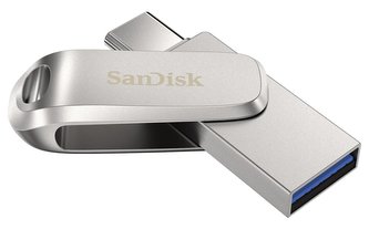 SanDisk Ultra Dual Drive Luxe USB-C 128GB / USB 3.0 Typ-C /  USB 3.0 Typ-A / stříbrný
