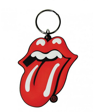 Pryžová klíčenka - přívěsek na klíče Rolling Stones: Jazyk (4,5 x 6 cm)