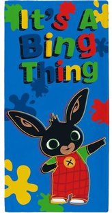 Osuška - ručník Bing: It's a Bing things (70 x 140 cm) modrá bavlna