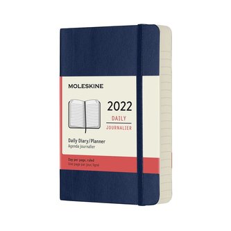 Moleskine Diář 2022 denní měkký modrý S