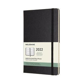 Moleskine Horizontální týdenní diář 2022 tvrdý černý L