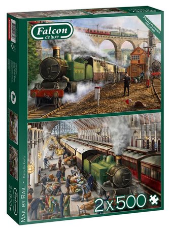 Puzzle 2x500 Falcon Kolejowy przewóz poczty G3