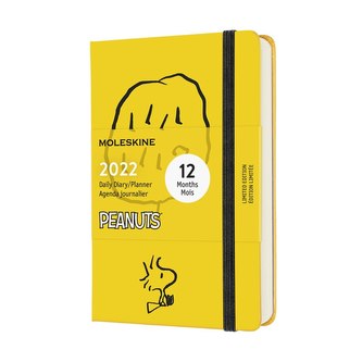 Moleskine Diář 2022 Snoopy žlutý S, denní