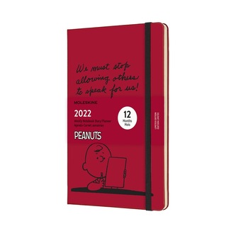 Moleskine Plánovací zápisník 2022 Snoopy červený L