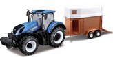 Bburago 1:32 Farm Traktor New Holland s vlečkou pro koně