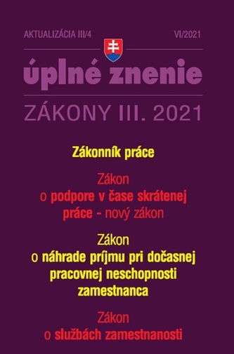 Aktualizácia III/4 2021 Kurzarbeit a Zákonník práce