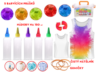 Sada na výrobu batikovaného trička 8+ v plastovém boxu