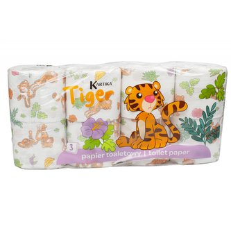 Toaletní papír s potiskem 3 vrstvý 8 ks Tiger