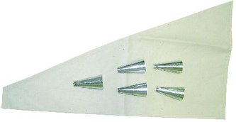 Sáček cukrářský bavlna 37 cm+zdobítka 5 ks