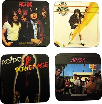 Tácky pod sklenice AC/DC: Motiv balení 4 kusů