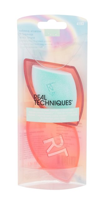 Real Techniques Miracle Powder Sponge houbička na make-up Miracle Powder Sponge + cestovní pouzdro 1 ks