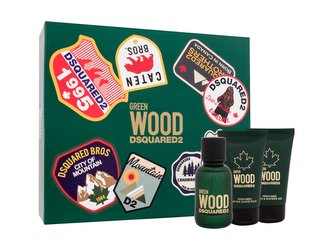 Dsquared2 Green Wood toaletní voda 50 ml + sprchový gel 50 ml + balzám po holení 50 ml