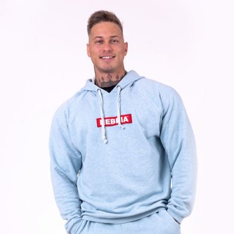 Pánská mikina s kapucí Red Label Light Blue - NEBBIA - Velikost XL